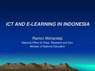 ICT AND E-LEARNING IN INDONESIA