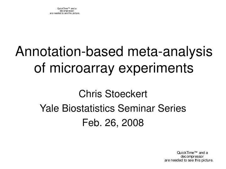 annotation based meta analysis of microarray experiments