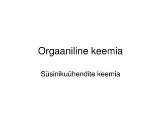 orgaaniline keemia
