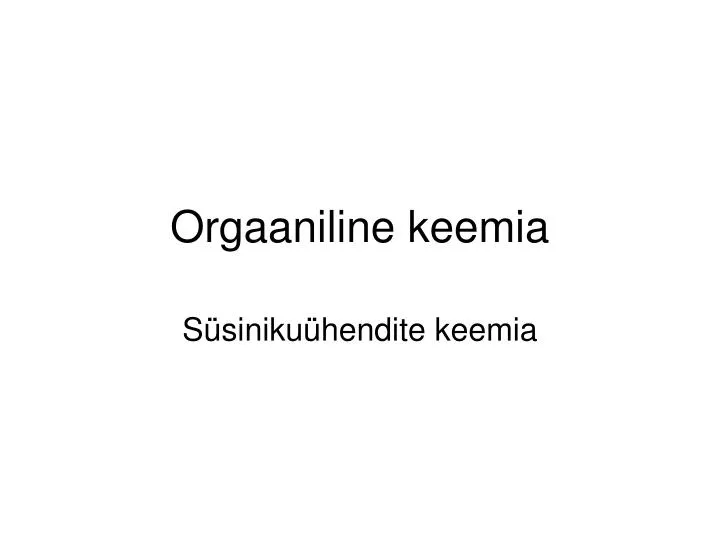 orgaaniline keemia