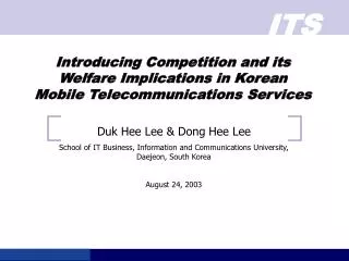 introducing competition and its welfare implications in korean mobile telecommunications services