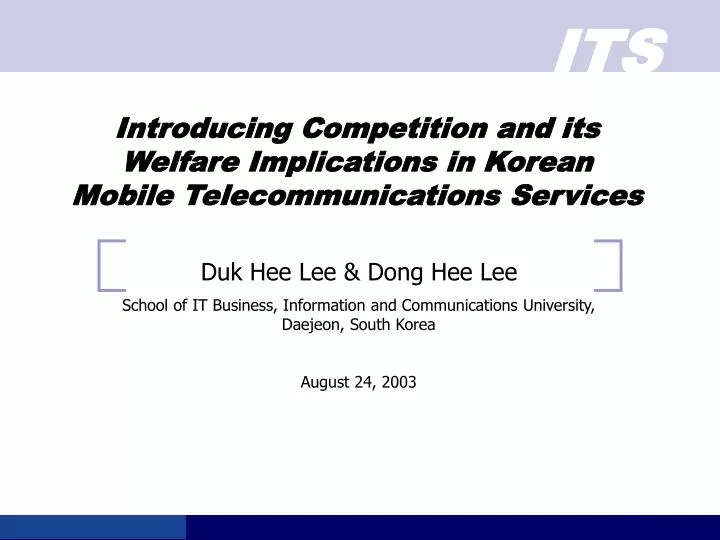 introducing competition and its welfare implications in korean mobile telecommunications services