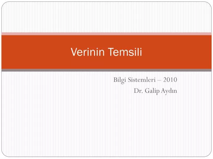 verinin temsili