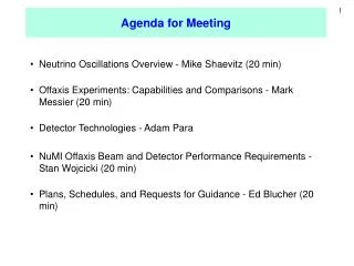 Agenda for Meeting