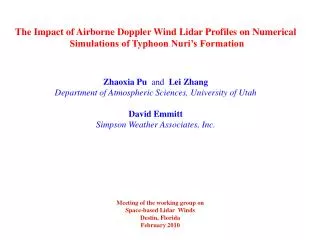 The Impact of Airborne Doppler Wind Lidar Profiles on Numerical