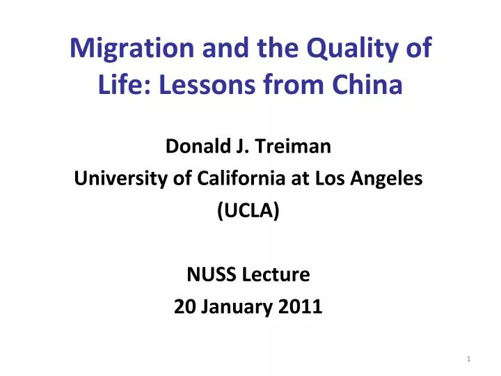 migration and the quality of life lessons from china