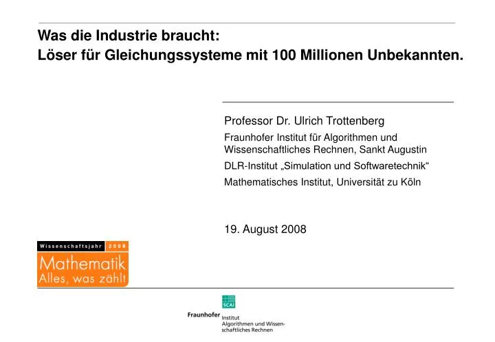 was die industrie braucht l ser f r gleichungssysteme mit 100 millionen unbekannten