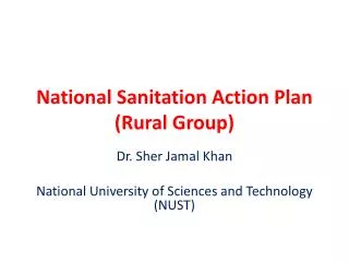 National Sanitation Action Plan (Rural Group)