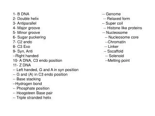 1- B DNA -- Genome