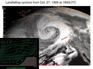 Landfalling cyclone from Oct. 27, 1999 at 1800UTC