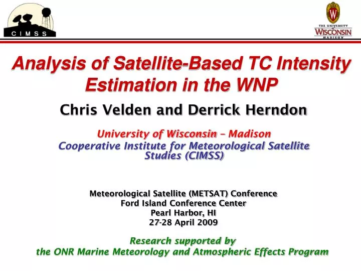 analysis of satellite based tc intensity estimation in the wnp