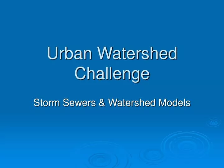 urban watershed challenge