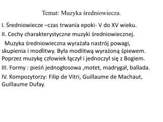 temat muzyka redniowiecza