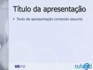 t tulo da apresenta o