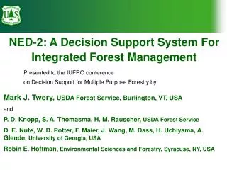 NED-2: A Decision Support System For Integrated Forest Management