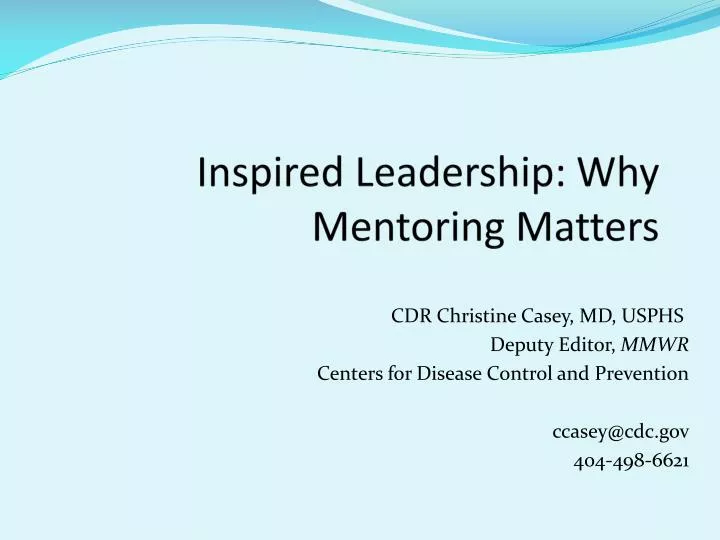 inspired leadership why mentoring matters