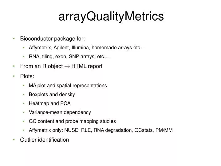 arrayqualitymetrics