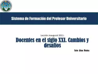 sistema de formaci n del profesor universitario