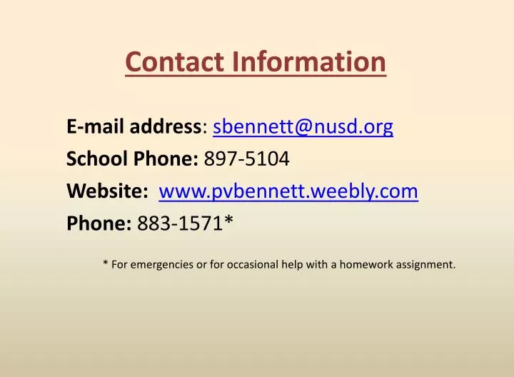 contact information