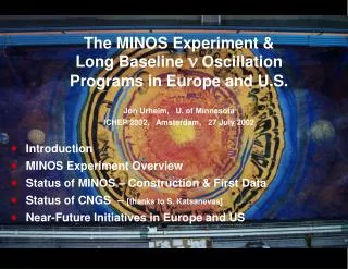 The MINOS Experiment &amp; Long Baseline n Oscillation Programs in Europe and U.S.