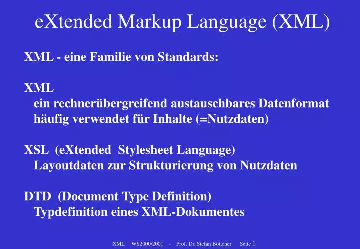 extended markup language xml