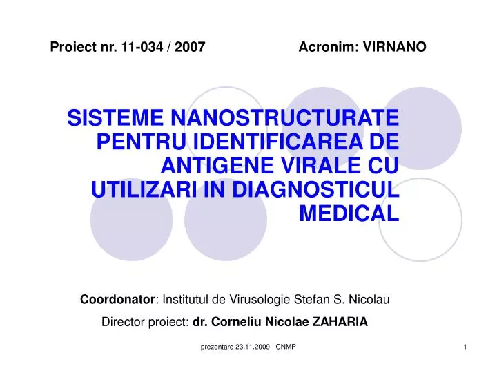 proiect nr 11 034 2007 acronim virnano