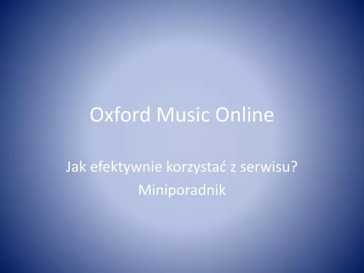 oxford music online