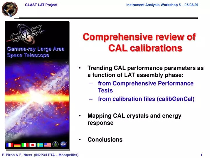 comprehensive review of cal calibrations