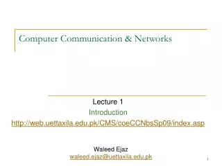 Computer Communication &amp; Networks