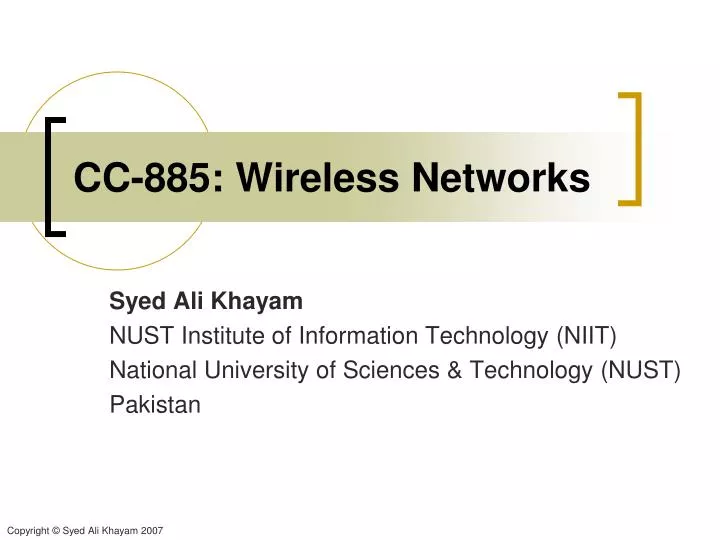 cc 885 wireless networks