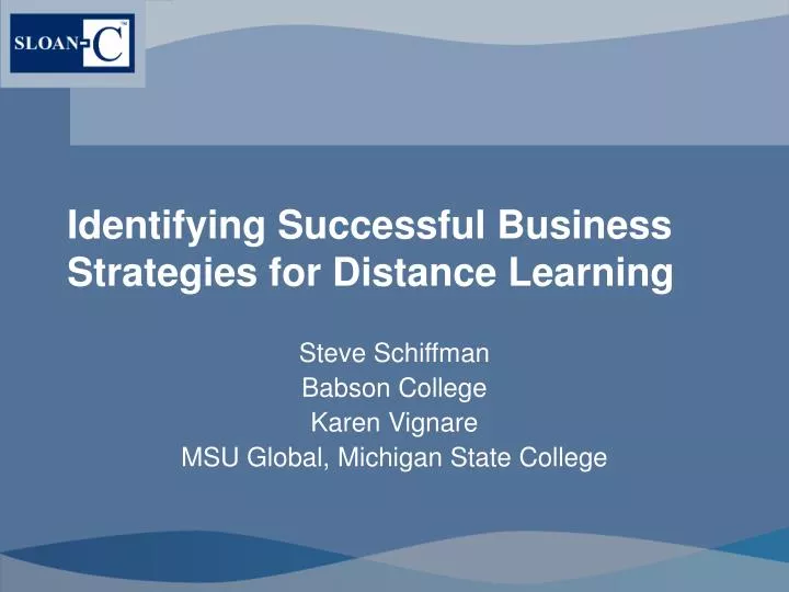 identifying successful business strategies for distance learning
