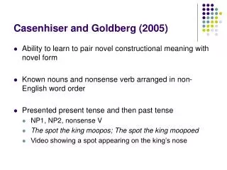 Casenhiser and Goldberg (2005)