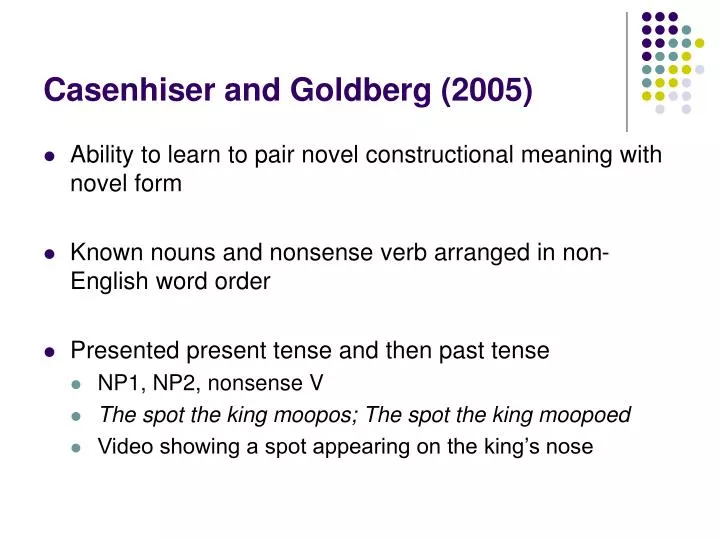 casenhiser and goldberg 2005