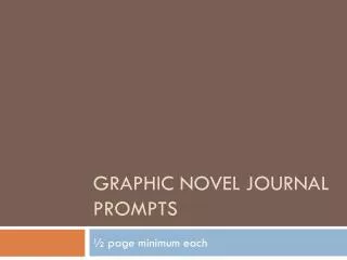 Graphic Novel Journal Prompts
