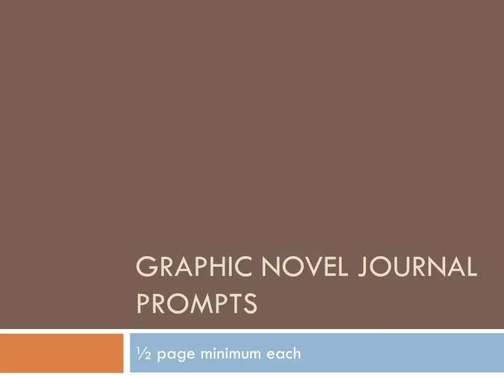 graphic novel journal prompts