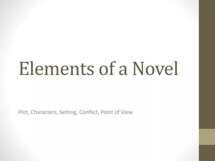 elements of a novel