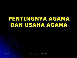 pentingnya agama dan usaha agama