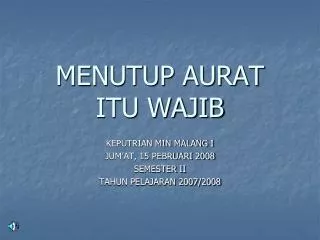 menutup aurat itu wajib
