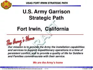 U.S. Army Garrison Strategic Path
