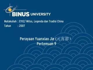 perayaan yuanxiao jie pertemuan 9