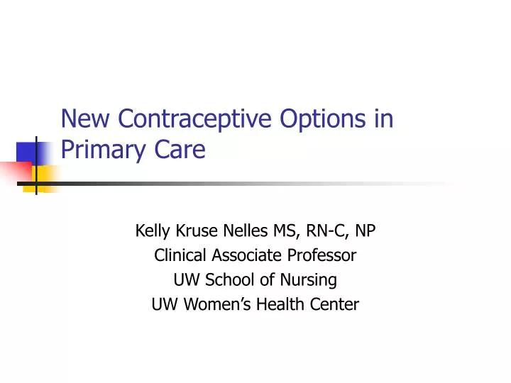 new contraceptive options in primary care