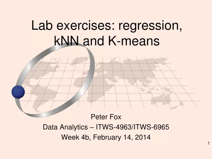 lab exercises regression knn and k means