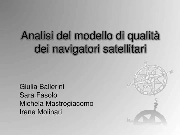 analisi del modello di qualit dei navigatori satellitari