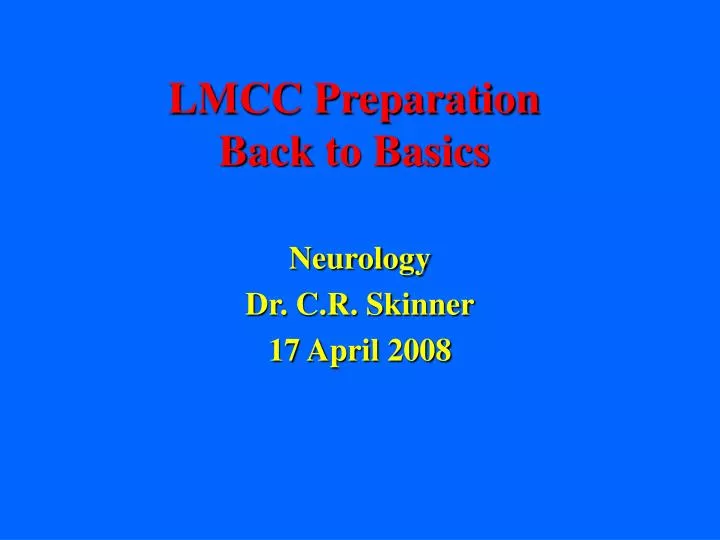 lmcc preparation back to basics