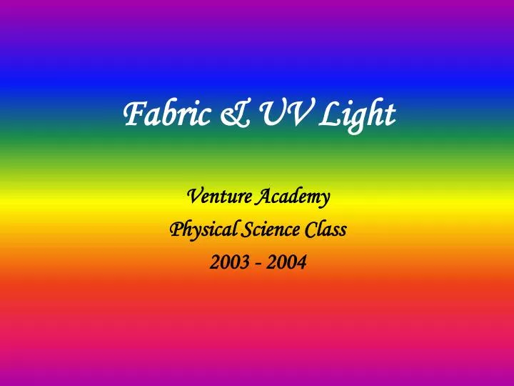 fabric uv light