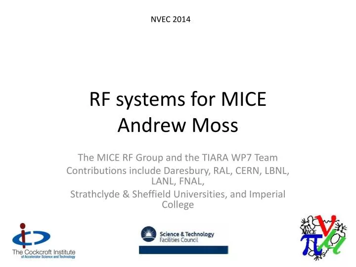 rf systems for mice andrew moss
