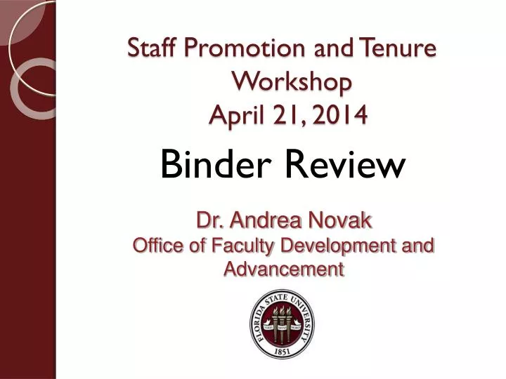 staff promotion and tenure workshop april 21 2014