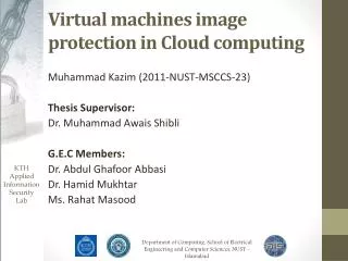 Virtual machines image protection in Cloud computing