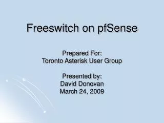 Freeswitch on pfSense