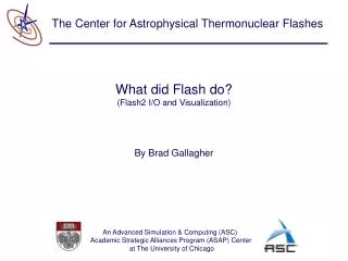 What did Flash do? (Flash2 I/O and Visualization)